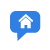 Speech bubble with house icon