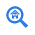 Magnifying glass with house icon