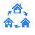 Houses in circle icon